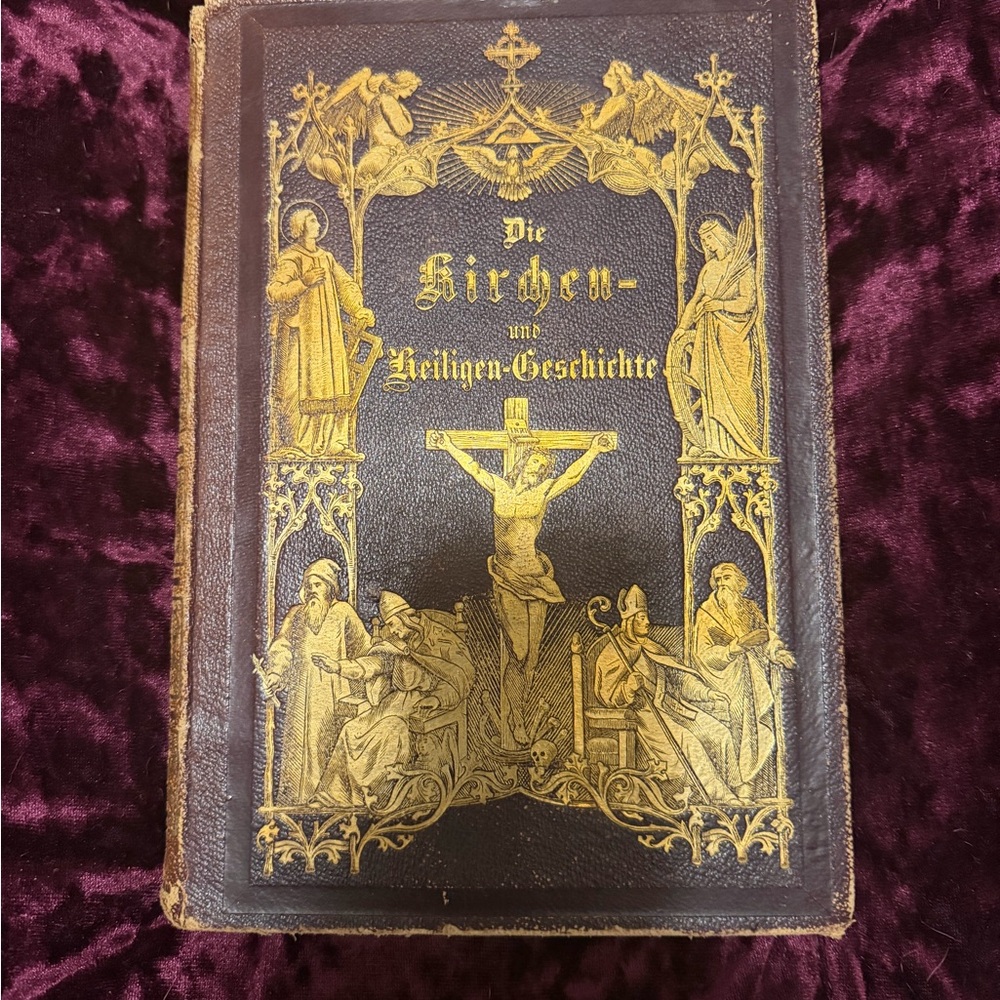Antique Illustrated German Bible with Gilt Embossed Cover
